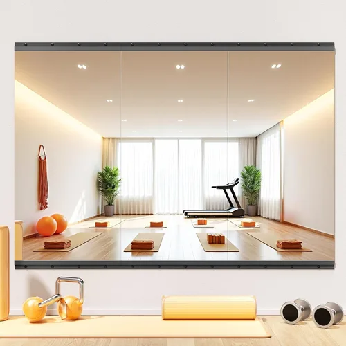 Hasipu 3 piezas de espejos para gimnasio en casa de 48''x24'', espejos grandes de cuerpo entero montados en la pared para yoga, baile, fitness,