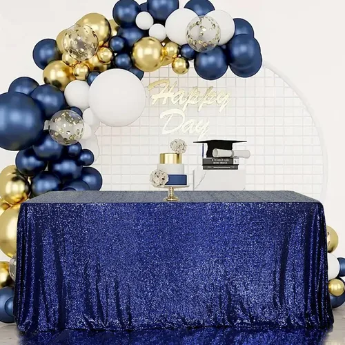 Miniatura 34 de Juya Delight Mantel rectangular de lentejuelas color azul bebé de 50 x 80 pulgadas para fiesta, cena, banquete, festival, boda, aniversario