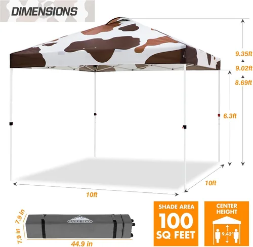 Miniatura 278 de EAGLE PEAK Tienda de campaña desplegable con bolsa de transporte con ruedas, 8 estacas, 4 cuerdas, 4 bolsas de peso, toldo de tienda de campaña