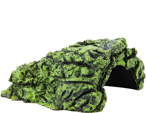 Yosoo Health Gear Escondite de reptiles, piedra de paisaje de resina de tortuga, tortuga disfrutando, cueva escondida de peces acuario tortuga
