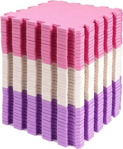 BalanceFrom Foam Floor Tiles for Kids - Non-Toxic Comfortable Baby Play Mat and Interlocking Foam Tiles for Crawling & Development, Soft Play Mat