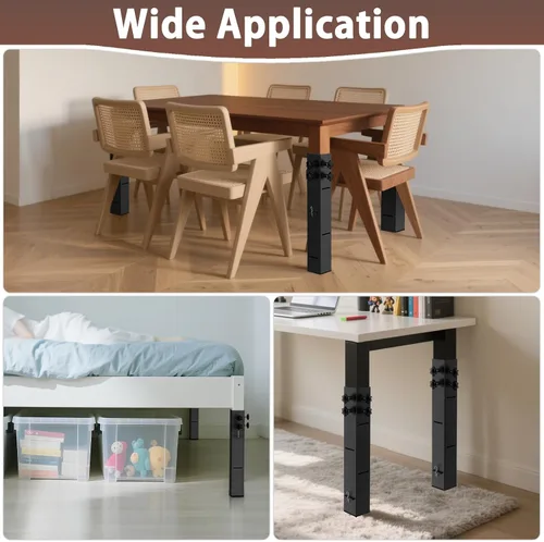 Miniatura 8 de Elevadores de cama de acero al carbono de grado superior 2025 de 2.3 pulgadas de diámetro, altura ajustable (3.2 o 5.1 pulgadas), elevadores de cama
