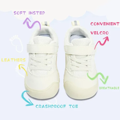 Miniatura 2 de SOPMDH Zapatos para niños y niñas, zapatos transpirables para caminar, ligeros, antideslizantes, para recién nacidos, zapatos planos 6, 9, 12, 18