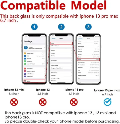 Miniatura 2 de Reemplazo de cristal trasero OEM (dorado) compatible con iPhone 13 Pro Max de 6.7 pulgadas, todos los portadores con adhesivo preinstalado y kits