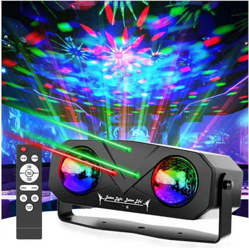 Miniatura 9 de Luces de fiesta, luz estroboscópica DJ de discoteca, proyector de bola de discoteca para escenario, efecto de rave, luz para clubes de baile, sonido