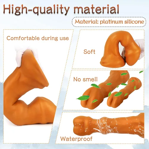Miniatura 6 de TaRiss's Consolador anal suave de silicona con base de ventosa, juguete sexual para hombres, mujeres, parejas, dorado, XXL, 14.76 pulgadas