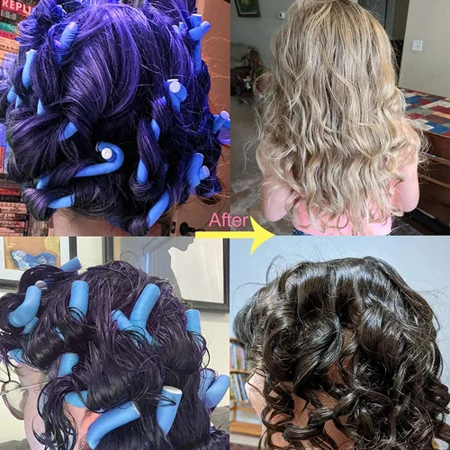 Miniatura 6 de 36 Flexi Rods Rodillos para el Cabello, Varillas de Espuma Flexible para Rizar Cabello Largo y Corto - Rodillos Curvables sin Calor con 2 Peines