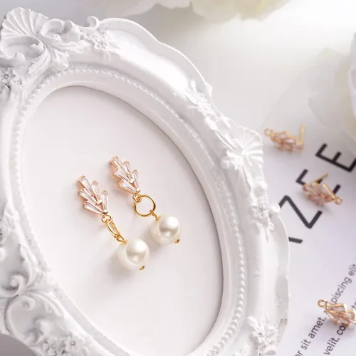 Miniatura 4 de Fashewelry 10 pares de aretes de tuerca de latón con circonita cúbica de oro de 18 quilates con circonita cúbica para mujeres y niñas, aretes