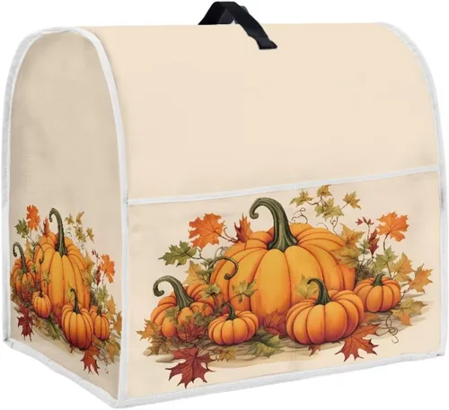 Dreaweet Fall Pumpkin Print Kitchen Mixer Covers for Stand Mixer 4.5-5 qt, Kitchen Aid Accessories and Attachments, Washable