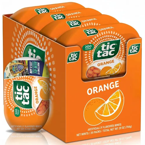 Tic Tac, Menta con sabor a naranja, 8 unidades, refresco para llevar, 3.4 onzas cada una