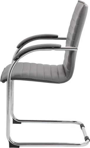 Miniatura 5 de Boss Office Products Boss Caressoftplus - Silla auxiliar de vinilo con marco cromado, (juego de 2), color gris