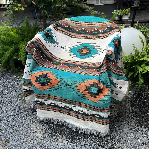 Miniatura 19 de Hopstar - Manta suelta azteca Navajo mantas indias y cobijas Boho decoración occidental cobija de sofá para cama, sofá, sala de estar, playa