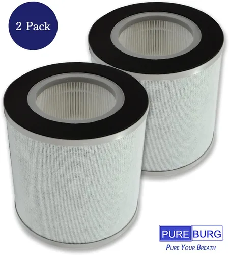 Miniatura 4 de PUREBURG Filtro de repuesto compatible con purificadores de aire Elechomes EPI236, paquete de 2 unidades H13 HEPA de 4 etapas de filtración