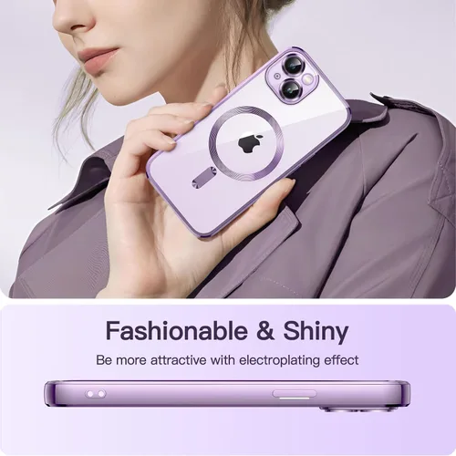 Miniatura 7 de JETech Funda transparente suave para iPhone 14 Plus de 6.7 pulgadas, protección completa para lente de cámara, compatible con carga inalámbrica