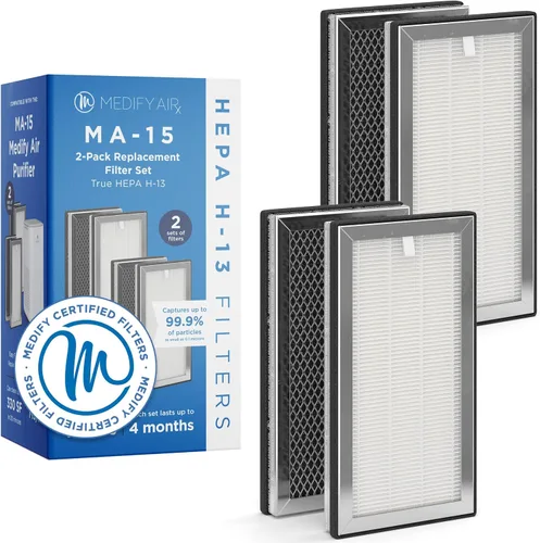 Miniatura 5 de Medify MA-15 - Juego de filtros de repuesto originales para alérgenos, humo, incendios forestales, polvo, olores, polen, caspa de mascotas 3 en 1