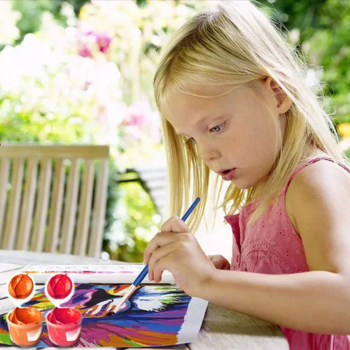 Miniatura 4 de Elftoyer - Pintura por números para niños y adultos y principiantes, kits de regalo de pintura en lienzo DIY para decoración del hogar - Dinosaurios