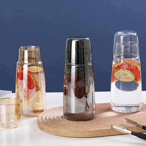 Miniatura 9 de Yalucky Juego de jarras de agua de noche con vaso, jarra de noche y juego de vidrio para mesita de noche, dormitorio, habitación de invitados