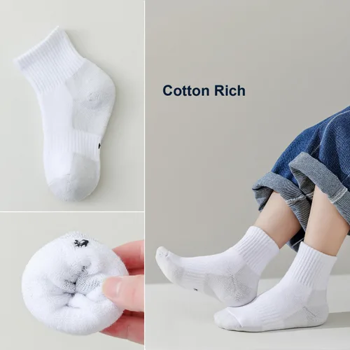 Miniatura 47 de EPEIUS Calcetines acolchados de algodón grueso para niños y niñas, calcetines atléticos deportivos para correr, paquete de 6 unidades, 4-14 años