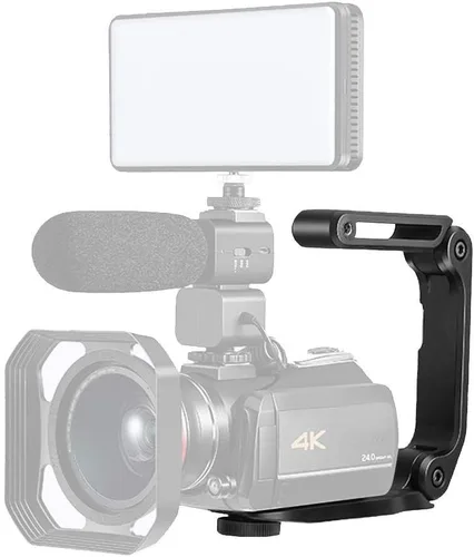 Miniatura 4 de Soporte estabilizador de extensión para videocámara digital DSLR, mango protector de cámara de filmación de video con micrófono universal flash