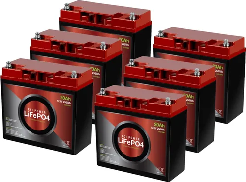 Miniatura 11 de Batería recargable LiFePO4 de litio de 12 V y 20 Ah de ciclo profundo 2000-5000 ciclos de vida y 10 años de vida útil BMS integrado Perfecto