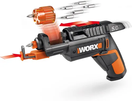 Miniatura 10 de Worx WX255L - Destornillador eléctrico de 4 V, juego de destornilladores eléctricos inalámbricos recargables con 6 brocas, soporte para tornillos