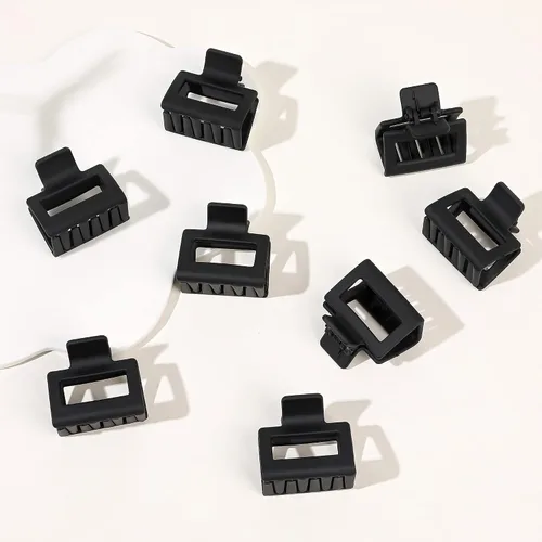Miniatura 7 de Ivyu Pinzas para el cabello – 8 paquetes de pinzas pequeñas negras para mujeres, mini pinzas para el cabello de 1.57 pulgadas, accesorios de peinado