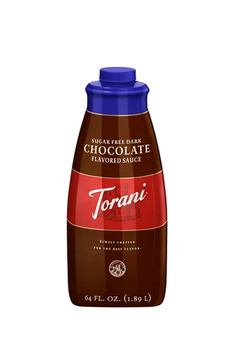 Salsa de chocolate oscuro sin azúcar, 64 onzas.