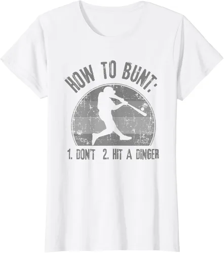 Miniatura 23 de Cómo Bunt Don't Hit A Dinger - Camiseta divertida de béisbol y sóftbol, Negro, S