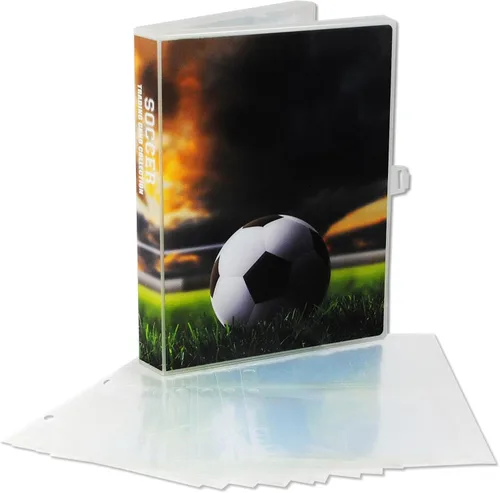 Miniatura 11 de UniKeep Mini estuche de almacenamiento con temática deportiva para tarjetas intercambiables, incluye 25 páginas de carga superior, ideal