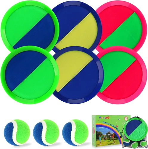 Miniatura 9 de Juego de pelota de captura para niños, juguetes de playa, juegos de lanzamiento y captura de césped en el patio trasero, versión mejorada, lanzar