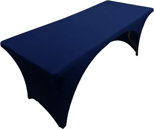 Miniatura 12 de Mantel de elastano color burdeos de 6 pies para mesa plegable rectangular ajustable