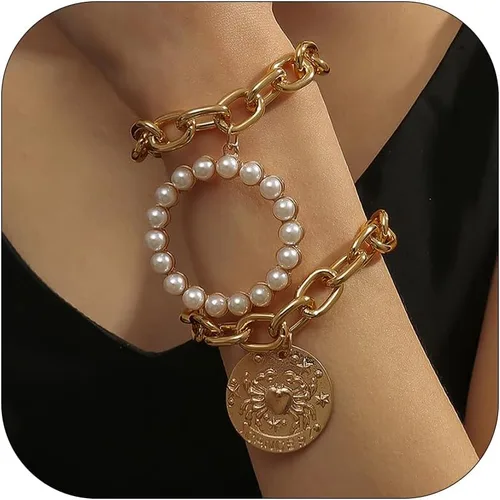 Miniatura 116 de Long tiantian Pulsera de oro gruesa para mujer, pulseras de oro delicadas, pulseras para mujer, pulseras apilables de eslabones de cadena