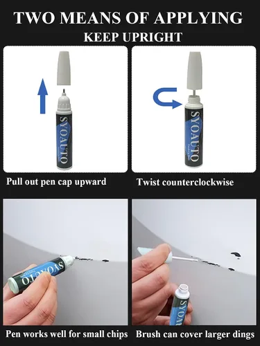 Miniatura 4 de SYOAUTO Lunar Silver NH830M Pintura de retoque Fit para Honda Auto Pintura de retoque Lápiz de reparación de arañazos Pincel y punta 2 en 1 Lunar