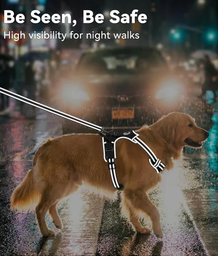 Miniatura 5 de Joytale Arnés sin tirones para perros pequeños, chaleco reflectante para mascotas con clip frontal, arnés acolchado suave ajustable con asa de fácil