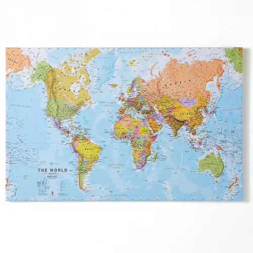 Miniatura 15 de Paquete de póster laminado con mapa del mundo y mapa de EE. UU., 17 x 22 pulgadas, mapas del mundo y Estados Unidos, cartografía detallada - Maps