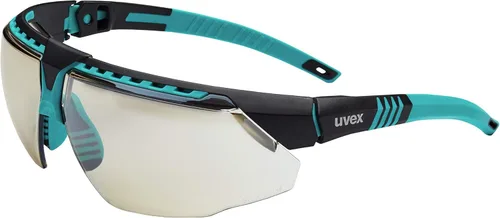 Honeywell Uvex Avatar Gafas de seguridad, marco verde azulado con lente SCT-Reflect 50 y revestimiento duro antiarañazos (S2884)