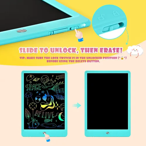 Miniatura 3 de EooCoo Juguetes para niños pequeños, regalos para niños, tableta de escritura LCD de 10 pulgadas, bloc de dibujo, libros para colorear sin desorden