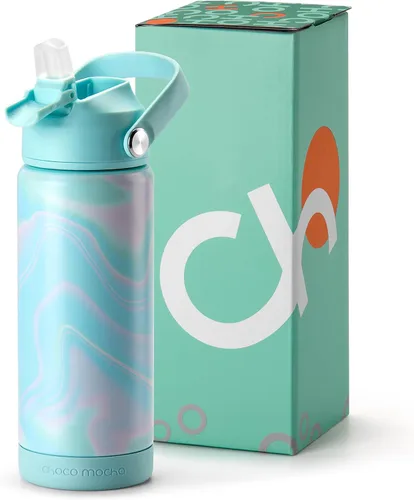 Miniatura 40 de Botella de Agua Choco Mocha para Niños para la Escuela, Botella de Agua Aislada para Niños de Acero Inoxidable para Niños, 14 Oz Camión Monstruo
