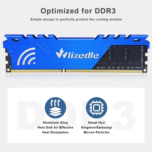 Miniatura 3 de DDR3 RAM 4GB 1333MHz CL9 UDIMM, módulo de memoria para ordenador de sobremesa PC3-10600 de 240 pines, 1,5 V, 2Rx8, doble rango, memoria RAM sin
