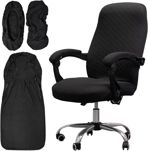 Miniatura 26 de Melaluxe Funda para silla de oficina con fundas para reposabrazos, funda elástica universal para silla de escritorio, fundas para silla