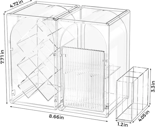 Miniatura 3 de INVSSENE Organizador de maquillaje apilable, almacenamiento de perfume para cuidado de la piel, lápiz labial cosmético, máscara facial, paletas