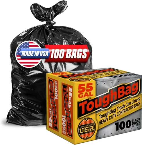 ToughBag Bolsas de basura de 55-60 galones (100 unidades) (negro, 58 x 38 pies)