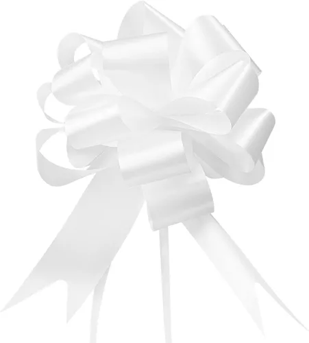 GWHOLE 60 lazos de cinta blanca de 5 pulgadas para envolturas de regalo, decoración de boda 60 cintas blancas
