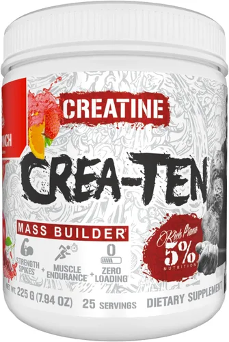 5% Nutrition CreaTEN Creatine Complex + Accelerators | Creatina en polvo saborizada para ganancia muscular | Máxima potencia, fuerza, resistencia y