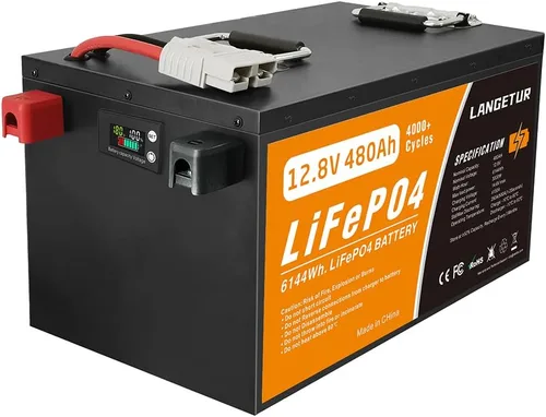 Batería LiFePO4 12V 480AH 6144Wh, Batería de litio Langetur 12V, Ciclos profundos 4000+, BMS de 250A incorporado, perfecta para almacenamiento de
