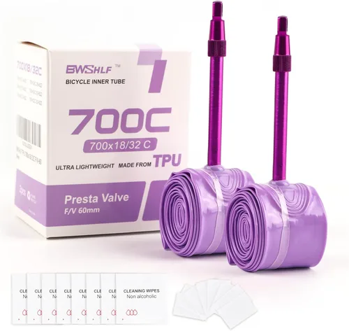 BWSHLF Tubo interior de TPU para bicicleta, 26x1.9/2.3 AV/FV, 27.5/29x1.75/2.125 AV/FV, 700x18C/32C/35C/40C FV, Válvula de bicicleta TPU