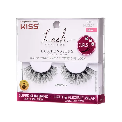 Miniatura 2 de KISS - Pestañas postizas de la colección LuXtensions Lash Couture, tecnología de pestañas planas, banda de pestañas súper delgada, fibras