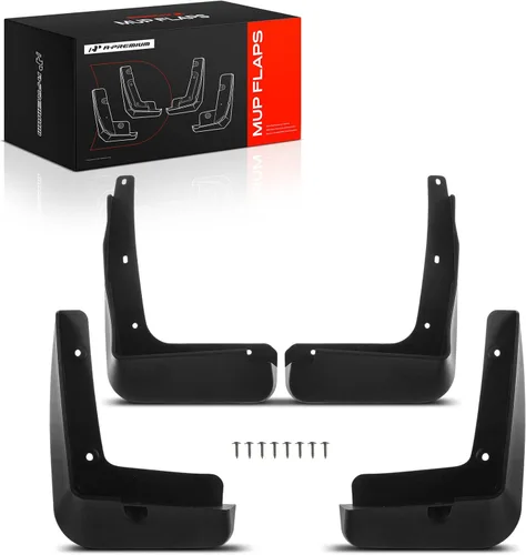A-Premium Juego de 4 unidades de guardabarros con accesorios compatibles con Hyundai Sonata, 2015-2016, sedán, color negro, delantero y trasero