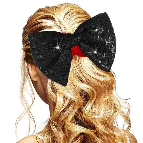 Miniatura 8 de CAKURE Coleteros para el cabello con lazo de Navidad, lazos verdes para el cabello, terciopelo rojo, banda elástica para el cabello, soporte