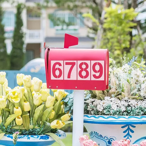 Miniatura 7 de Plantillas de números grandes de 13 pulgadas, plantillas digitales de plástico reutilizables para pasteles, direcciones, pintura